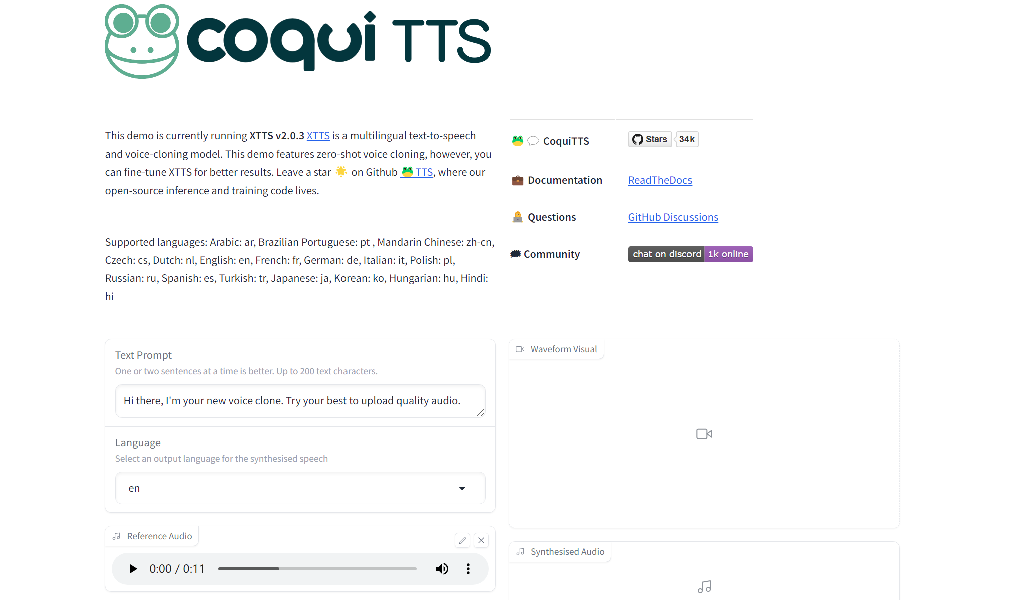 Stable Diffusion-Coqui XTTS